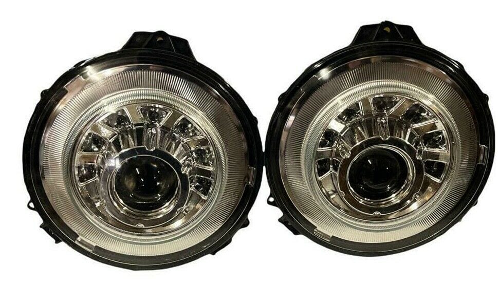 Aftermarket Products AFTERMARKET M-LOOK CHR SQUARE LED HEADLIGHTS FIT 07-18 G CLASS G63 G550 W463 AMG