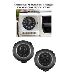 Forged LA AFTERMARKET M-STYLE BLACK LED HEADLIGHTS FITS 2007-18 G CLASS G63 AMG G550 W463