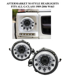 Forged LA AFTERMARKET M-STYLE HEADLIGHTS PROJECTOR FIT 89-06 G-CLASS G63 G55 G550 W463 AMG