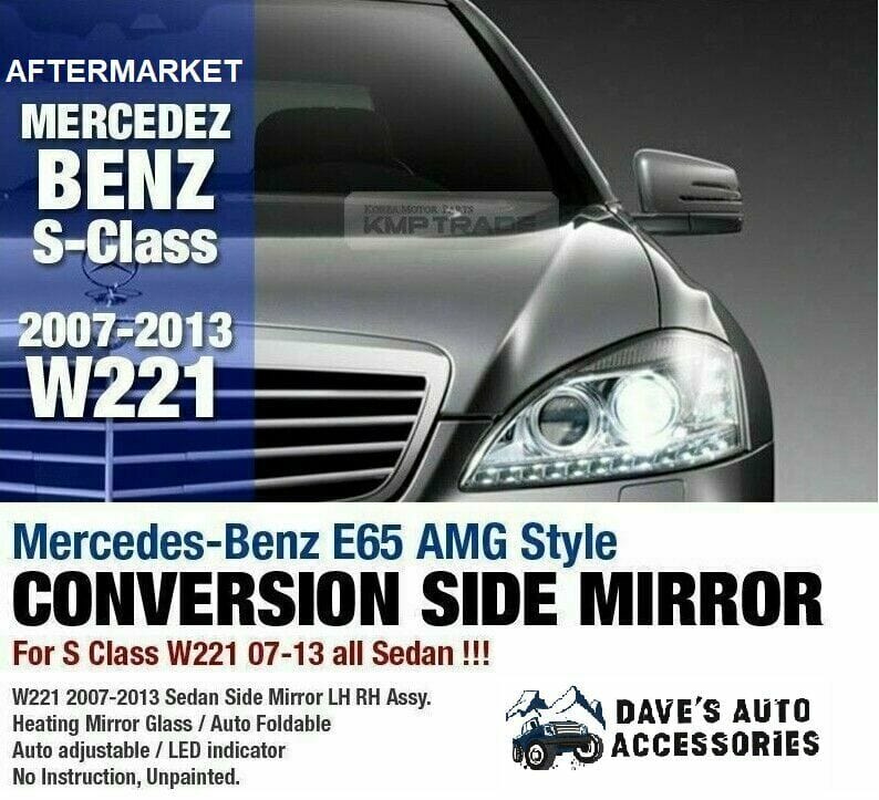 Forged LA Aftermarket S65 AMG Conversion Side Mirror LH RH For MBenz 07-13 S Class W221