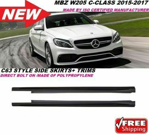 Forged LA Aftermarket Side Skirts fit W205 15-18 C-Class C63 AMG body kit c300 c450 C43