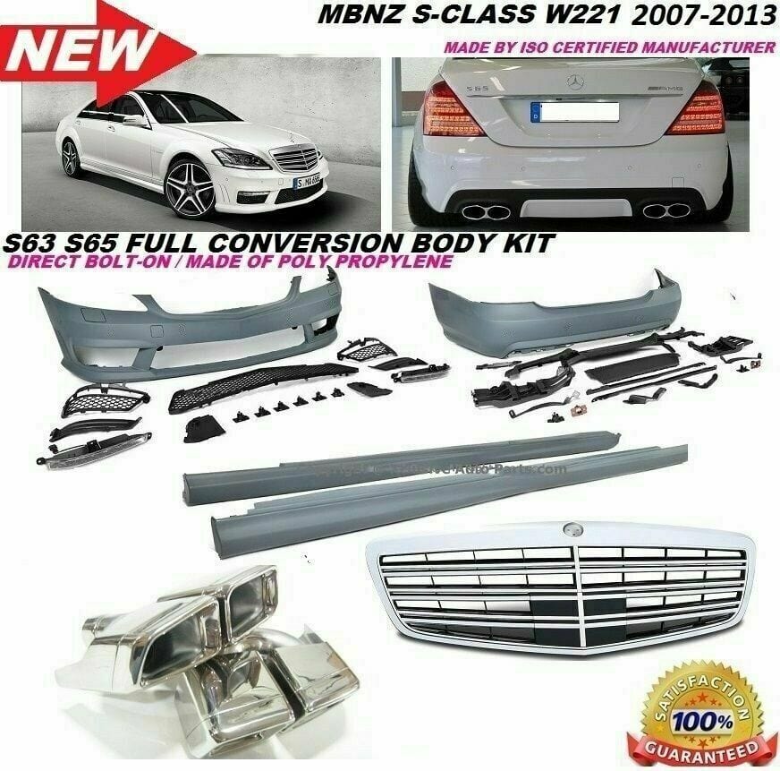 Forged LA Aftermarket W221 AMG Style Front Rear Bumper Body Kit 07-13 MBenz S550 S600 S63