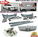 Aftermarket W221 AMG Style Front Rear Bumper Body Kit 07-13 MBenz S550 S600 S63