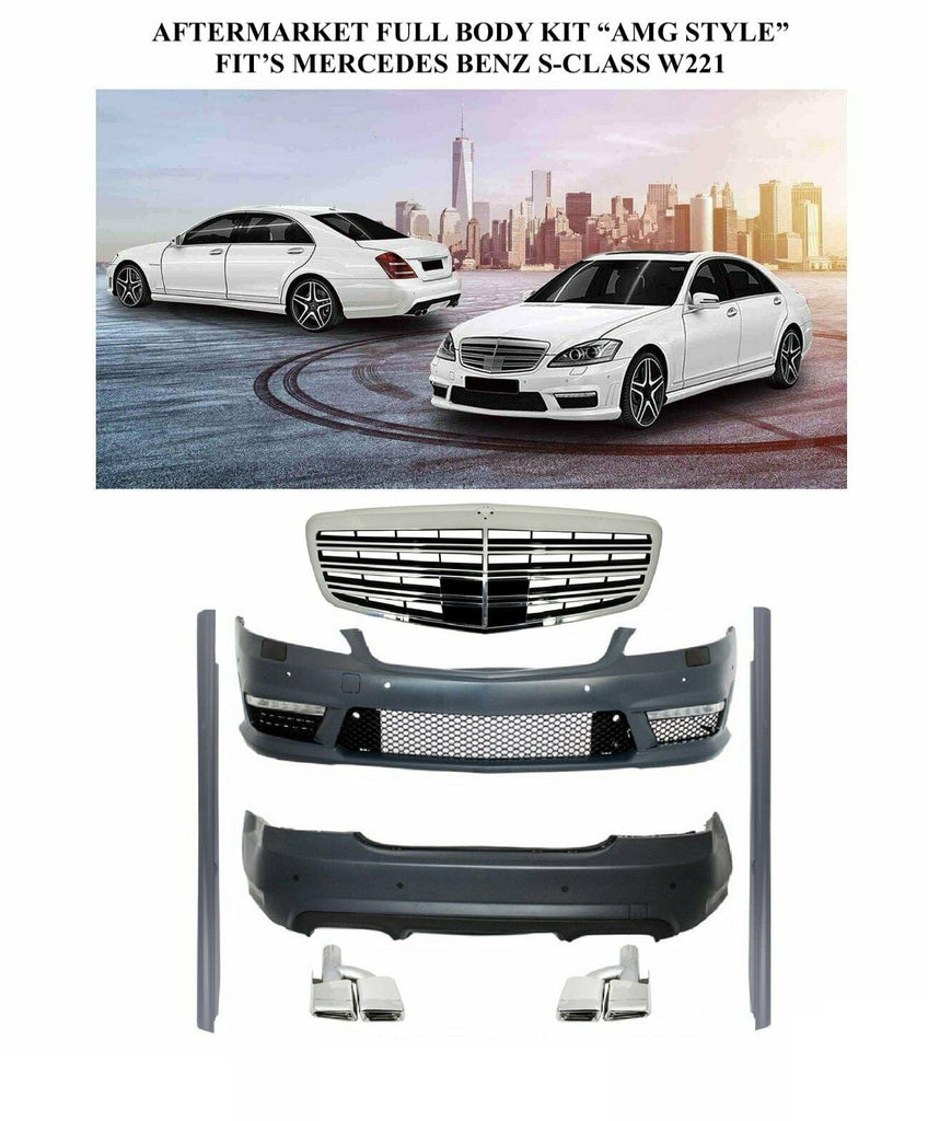 Forged LA Aftermarket W221 AMG Style Front Rear Bumper Body Kit 07-13 MBenz S550 S600 S63
