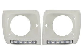 Forged LA AFTERMARKET WHITE HEADLIGHT COVER BEZEL LED DRL FIT ALL 90-18 G-CLASS W463 G63