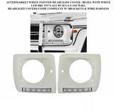 Aftermarket White Headlight Cover Bezel Led Drl Fit All 90-18 G-Class W463 G63