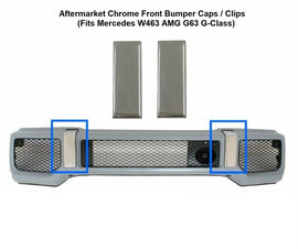 Forged LA Aftermarket X2 Chrome Front Bumper Caps Clips For Mercedes W463 AMG G63 G-Class
