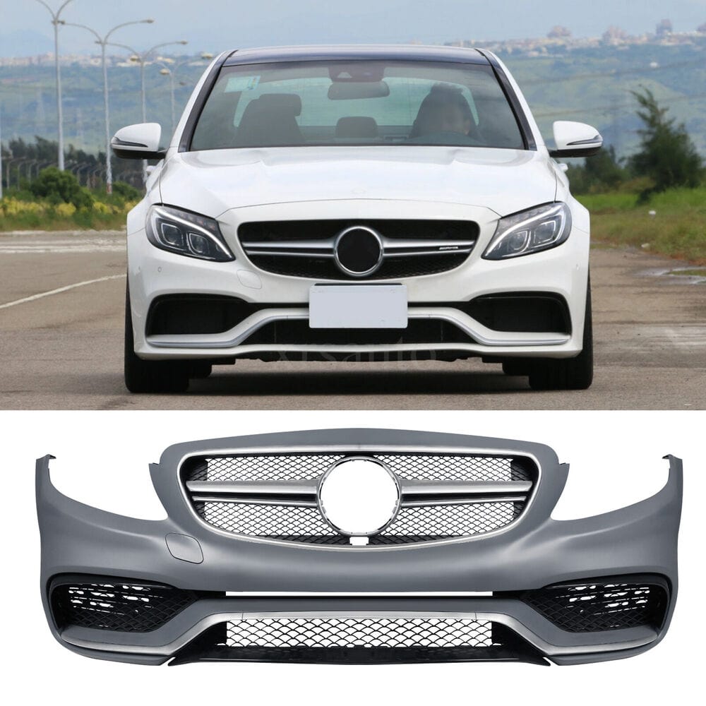 Forged LA AMG Look Front Bumper Body Kit for Mercedes C-Class W/Grill W/O Parking Sensor