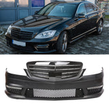 AMG style Front Bumper W/Grille W/O PDC W/DRLs for Benz S-Class W221 07-13