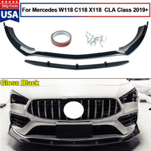 Load image into Gallery viewer, Forged LA AMG STYLE FRONT SPLITTER LIP BLACK FOR MERCEDES CLA C118 W118 X118 CLA 45 2019+