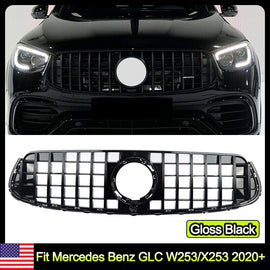 Forged LA Black GT R Style Front Grille For Mercedes W253/X253 GLC300 GLC43 AMG 2020+