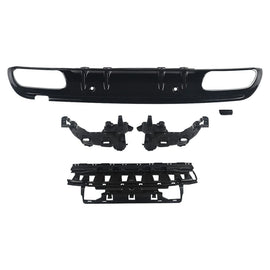 Forged LA Black Rear diffuser +Exhaust Tips For Mercedes C W205 C63 AMG Bumper Sedan 2015+