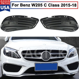 Forged LA Bumper Fog Light Air Vent Grille Cover Trim For Mercedes Benz C-Class W205 15-18