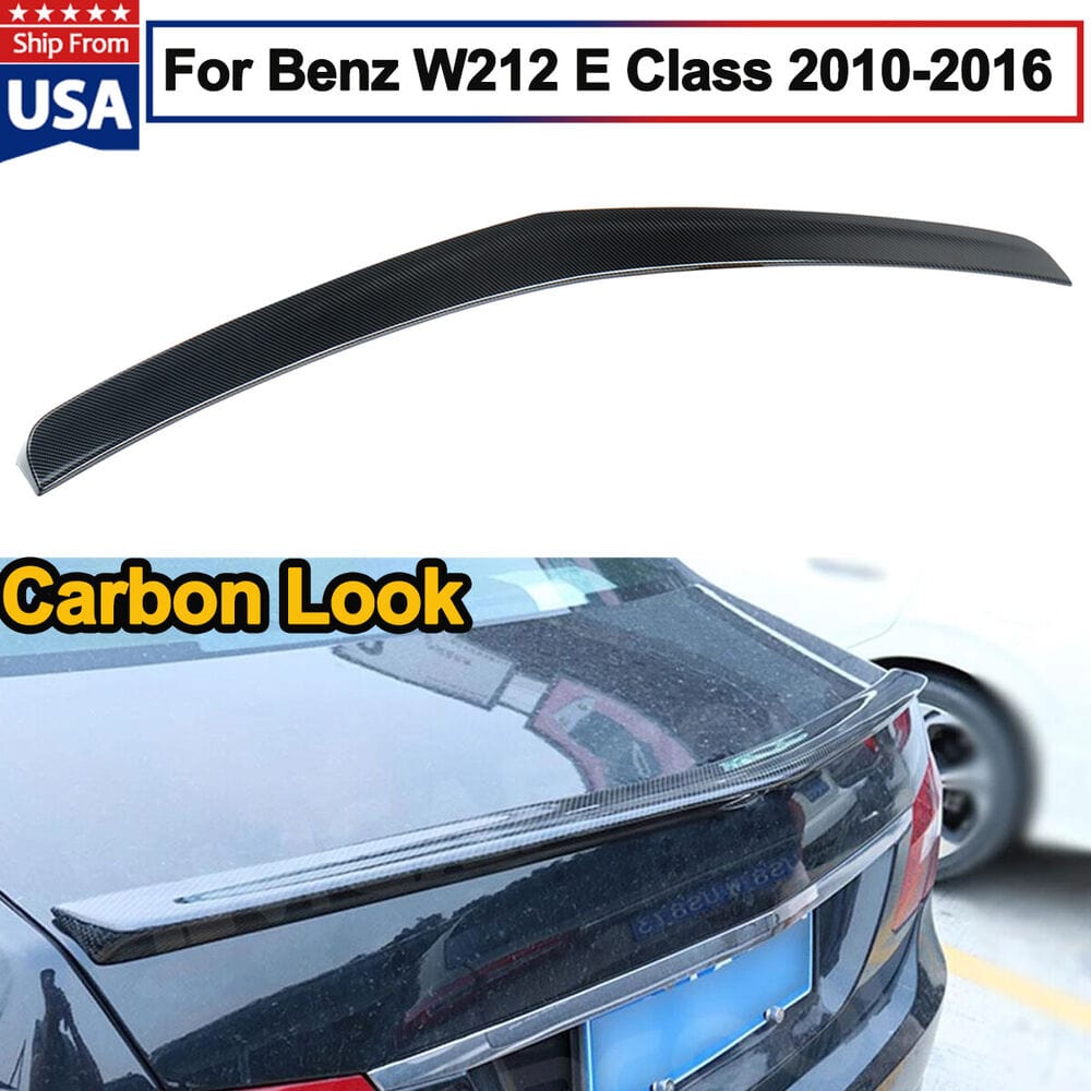 Forged LA Carbon Fiber Look Highkick Rear Trunk Spoiler Lip For Benz W212 E Class 2010-16