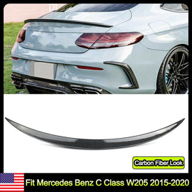 Forged LA Carbon Fiber Trunk Lid Spoiler Wing AMG Style For Mercedes Benz W205 2015-2020