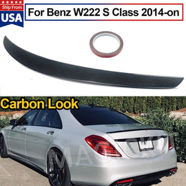 Forged LA Carbon Look Rear Trunk Duckbill Spoiler For 2014-2020 Mercedes Benz W222 S Class