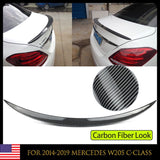 Carbon Look Trunk Lid Spoiler Wing For 2015-2020 Benz W205 C-Class AMG 4Dr Sedan