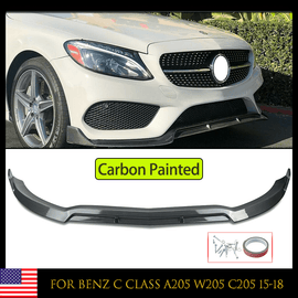 Forged LA CARBON PAINTED FOR MERCEDES C CLASS W205 C205 BRABUS STYLE SPLITTER LIP 15-18