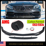 Carbon Style For Mercedes W205 C63 & C63s Amg 2015-Up Front Bumper Lip Splitter