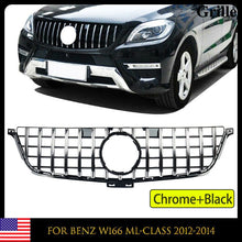 Load image into Gallery viewer, Forged LA Chorme+Black GTR Bumper Grille For Benz ML-Class W166 ML300 ML400 ML550 12-15