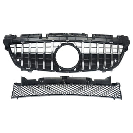 Forged LA Chrome+Black Bumper Grille & Mesh For Mercedes-Benz SLK Class R172 SLK350 11-15