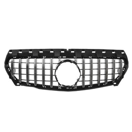 Forged LA Chrome+Black GT-R Front Hood Grille For Mercedes Benz CLA Class W117 2013-2018