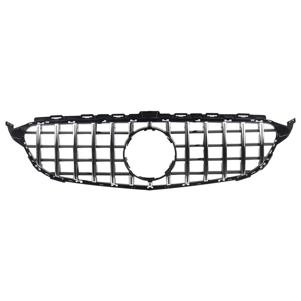 Forged LA Chrome+Black GT-R Style Front Bumper Grille For Mercedes Benz W205 2015-2018