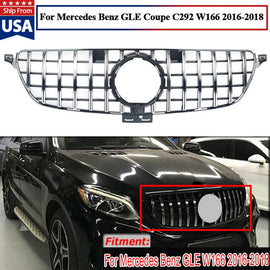 Forged LA Chrome GT Style Front Bumper Grille For Benz GLE W166 GLE350 GLE400 GLE43 15-18
