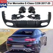 Load image into Gallery viewer, Forged LA E53 Style Rear Diffuser &amp;Quad Exhaust For 17-20 Mercedes E Class C238 AMG Bumper