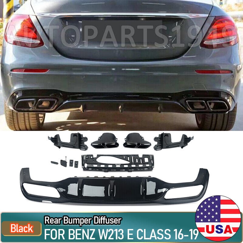 Forged LA E63 AMG Rear Diffuser Lip W/Exhaust Tip For 2016-up Mercedes-Benz E-Class W213