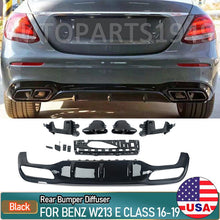 Load image into Gallery viewer, Forged LA E63 AMG Rear Diffuser Lip W/Exhaust Tip For 2016-up Mercedes-Benz E-Class W213