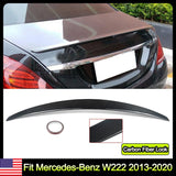Fit Mercedes Benz S Class W222 2014-2020 Rear Trunk Spoiler Wing Lip Carbon Look