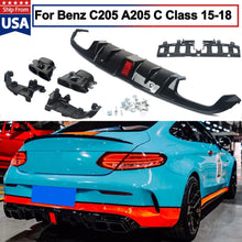 Load image into Gallery viewer, Davesautoacc.com FOR 15-18 MERCEDES BENZ A205 C205 COUPE REAR DIFFUSER AMG C63 BLACK BRABUS STYLE