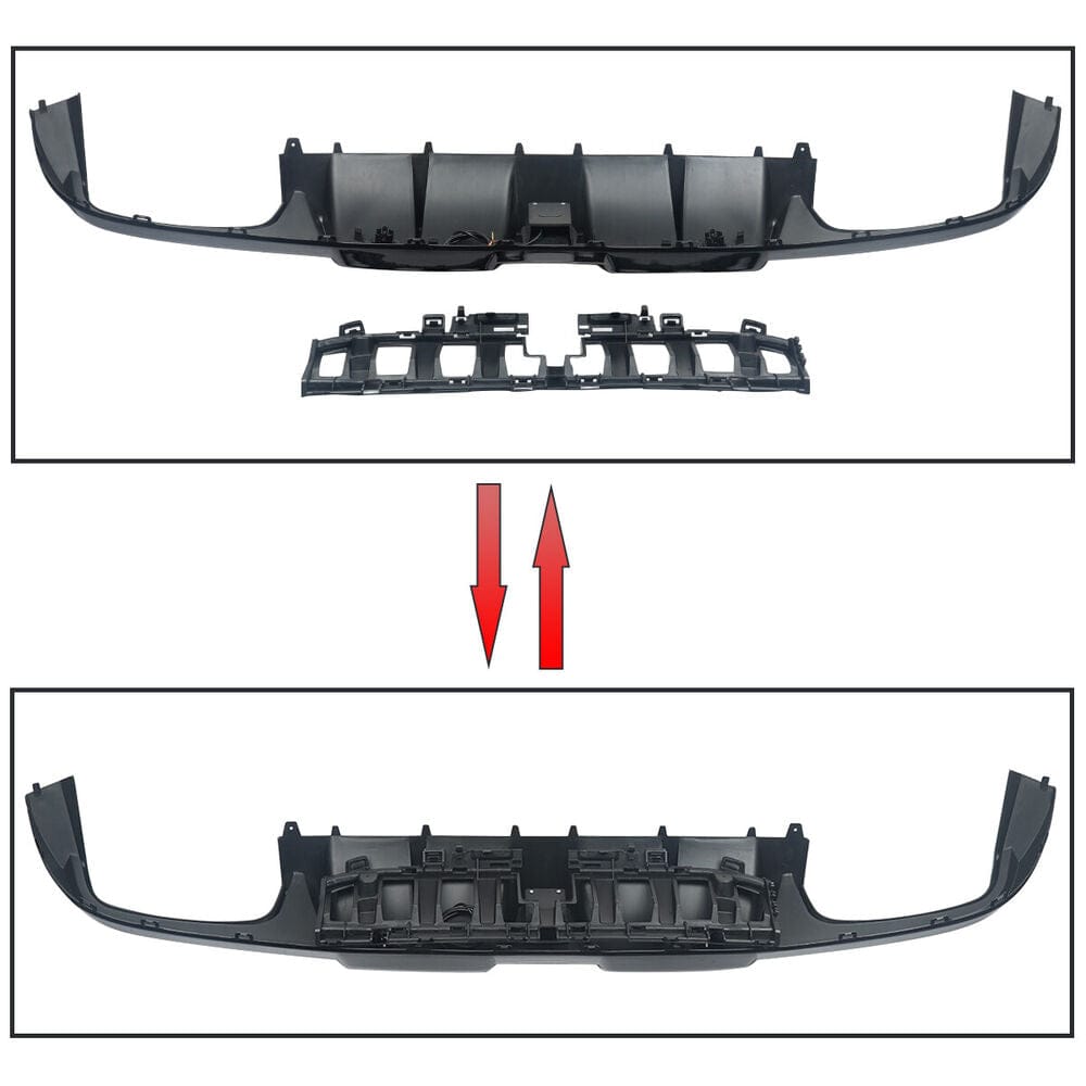 Davesautoacc.com FOR 15-18 MERCEDES BENZ A205 C205 COUPE REAR DIFFUSER AMG C63 BLACK BRABUS STYLE