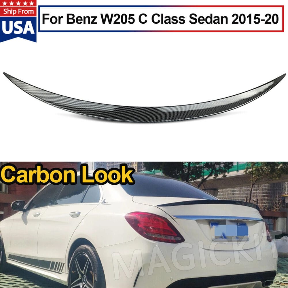 Forged LA FOR 2015-2020 2021 MERCEDES BENZ W205 C300 C400 CARBON LOOK TRUNK SPOILER WING