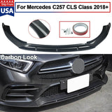 For 2018+ Mercedes-Benz CLS Class C257 Front Bumper Splitter Carbon Fiber Style