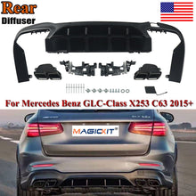 Load image into Gallery viewer, Forged LA For Benz GLC AMG LINE X253 SUV 2015-2019 GLC63 AMG Black Rear Diffuser &amp; Tips