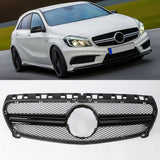 For Mercedes Benz A-Class W176 A180 A200 A45 AMG Gloss Black Front Bumper Grille