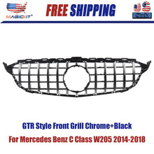 Load image into Gallery viewer, Forged LA For Mercedes Benz C Class W205 2014-2018 AMG Style Shiney Black GT R Hood Grille