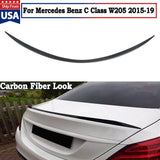 For Mercedes Benz C Class W205 2015-19 Carbon Painted Rear Trunk C63 AMG Spoiler