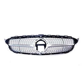 Forged LA For Mercedes Benz C-Class W205 Silver Diamond Grill Grille W/o Camera Hole