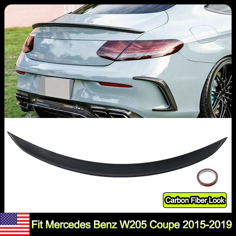 Forged LA For Mercedes Benz C205 C200 C300 C63 AMG 2015-19 Trunk Spoiler Carbon Fiber Look