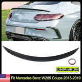 For Mercedes Benz C205 C200 C300 C63 AMG 2015-19 Trunk Spoiler Carbon Fiber Look