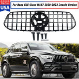 For Mercedes Benz GLE SUV W167 2020 Black GT R Panamericana Hood Upper Grille