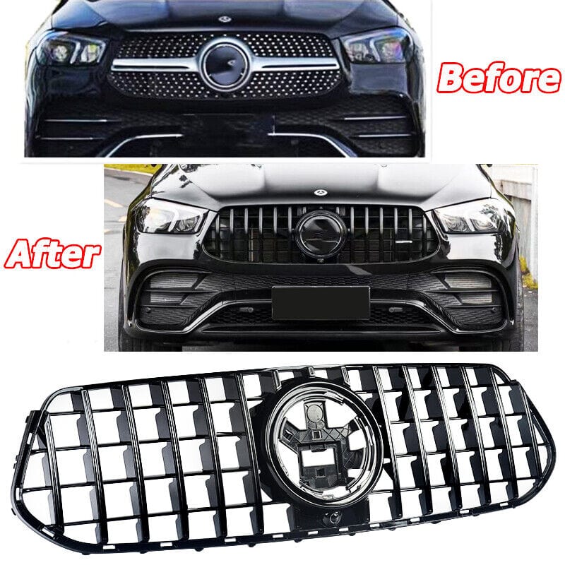 Forged LA For Mercedes Benz GLE SUV W167 2020 Black GT R Panamericana Hood Upper Grille