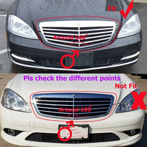 Forged LA For Mercedes Benz S-Class W221 2010-13 AMG style Front Grille Grill Gloss Black