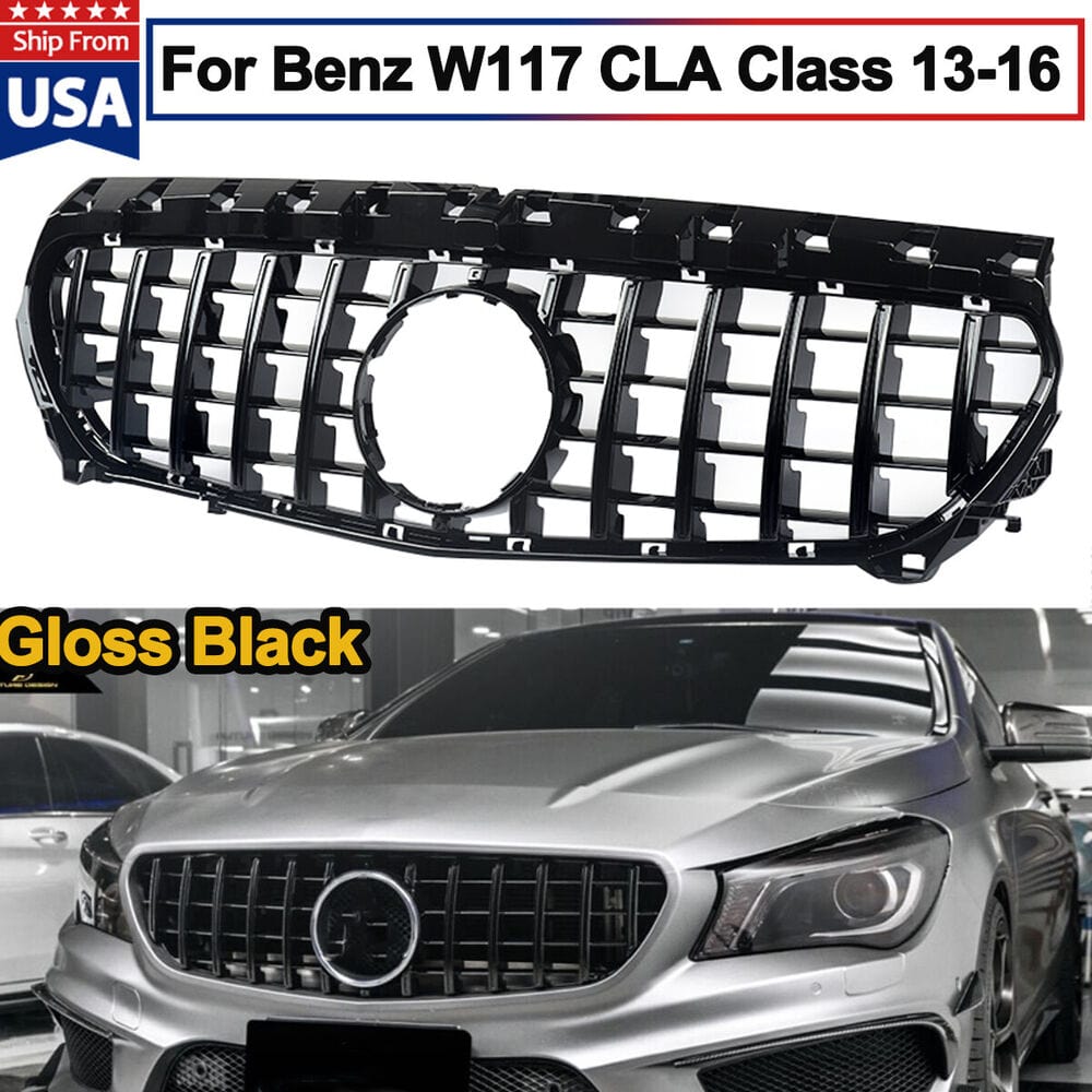 Forged LA For Mercedes Benz W117 CLA250 2013-2016 Gloss Black AMG GT-R Front Hood Grille