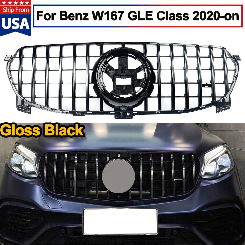 Forged LA For Mercedes-Benz W167 GLE-Class 2020+ GTR General BLK Gloss Black Front Grilles
