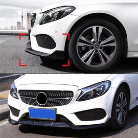 Forged LA FOR MERCEDES BENZ W205 C CLASS 2015 2016 2017 2018 FRONT LIP SPLITER GLOSS BLK