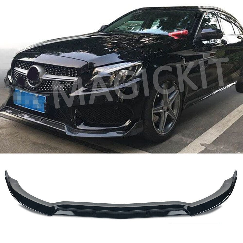 Forged LA FOR MERCEDES BENZ W205 C CLASS 2015 2016 2017 2018 FRONT LIP SPLITER GLOSS BLK